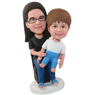The mother and son custom bobbleheads