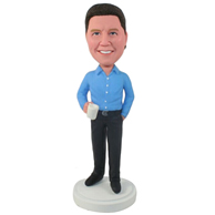 The blue clothes man custom bobbleheads