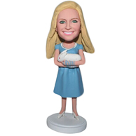 Custom the woman holding the rabbit  bobbleheads