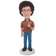 Custom brown clothes woman  bobbleheads