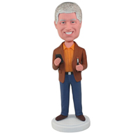 Custom brown clothes man  bobbleheads