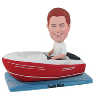 The man was sitting in a boat custom bobbleheads