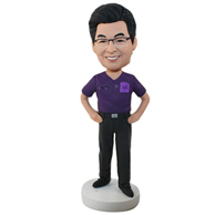 Custom purple man bobbleheads doll