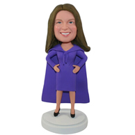 Custom purple woman bobble heads