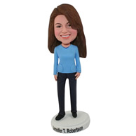 Custom  blue woman bobbleheads