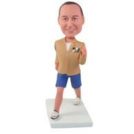 Custom  the yellow man bobbleheads doll