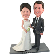 Custom the pair of husband and wife bobble heads