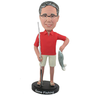 Custom the fishing man bobble heads