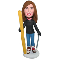 The skiing women custom bobbleheads