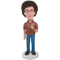 Custom  the brown clothes woman bobbleheads