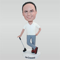 Golf player in leisure wear custom bobbleheads