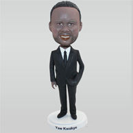 Man in black suit custom bobbleheads