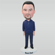 Best dad in vavy blue sports wear custom bobbleheads