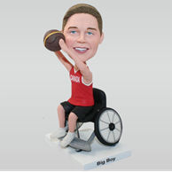 Custombig boy bobbleheads  sitting on the chair playing basketball