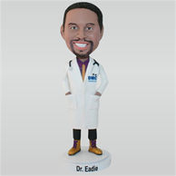 Male doctor in doctor's overall custom bobbleheads