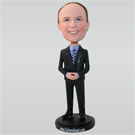 Business man in black suit custom bobbleheads