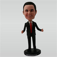 Business man in black suit custom bobbleheads