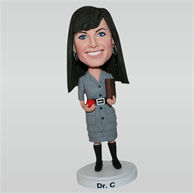 Fashion female doctor in dress custom bobbleheads