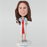 Beautiful female doctor in doctor's overall custom bobbleheads