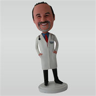 Male doctor in doctor's overall custom bobbleheads