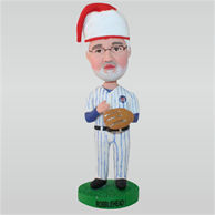 Chiristmas baseball player in ball suit custom bobbleheads