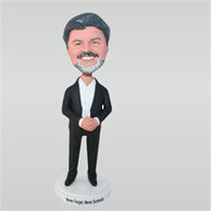 Man in black suit custom bobbleheads