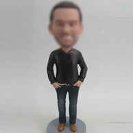 Blue jeans bobble head doll