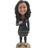 Casual girl bobble head doll