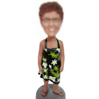 Bobble head dolls of flower dress