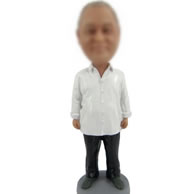 Custom man bobble heads with  whit shirt