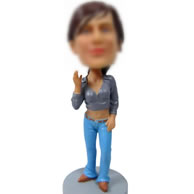 Bobbleheads of blue jeans