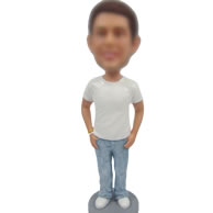 Casual man  bobble heads with jeans