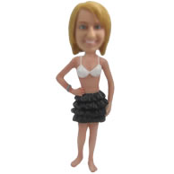 Custom black dress bobbleheads