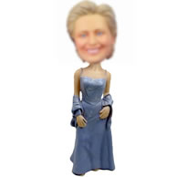 Custom blue dress bobbleheads