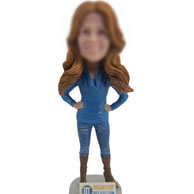 Custom bobbleheads of blue jeans