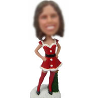 Custom Christmas girl bobbleheads