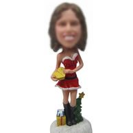 Custom Christmas girl bobbleheads