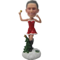 Custom Christmas girl bobbleheads