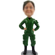 Custom green clothes bobbleheads