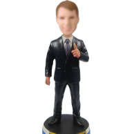 Custom man in suit bobble head doll