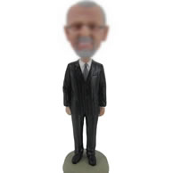 Custom man in suit bobble head doll