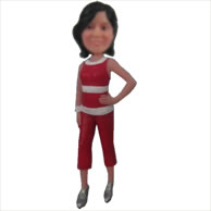 Custom red clothes bobbleheads