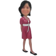 Custom red dress bobbleheads