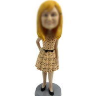 Custom yellow dress bobbleheads