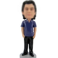 Personalized black pants bobblehead doll