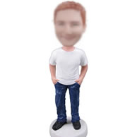 Personalized blue pants bobbleheads