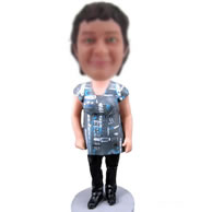 Personalized Casual woman bobble head doll