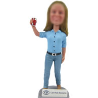 Personalized bobblehead doll of blue shirt