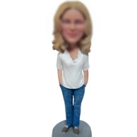 Personalized bobblehead doll of Casual woman