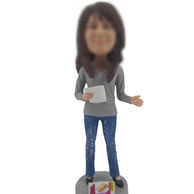 Personalized bobbleheads of Casual girl